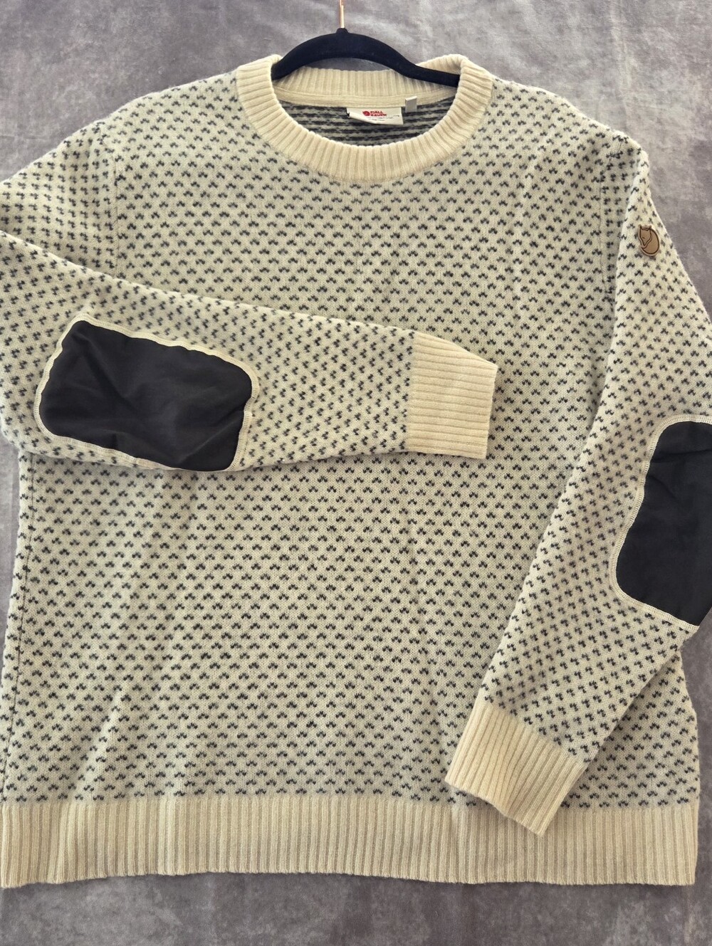 Fjallraven Ovik Nordic Sweater Mens XL Chalk White Wool Knit Pullover